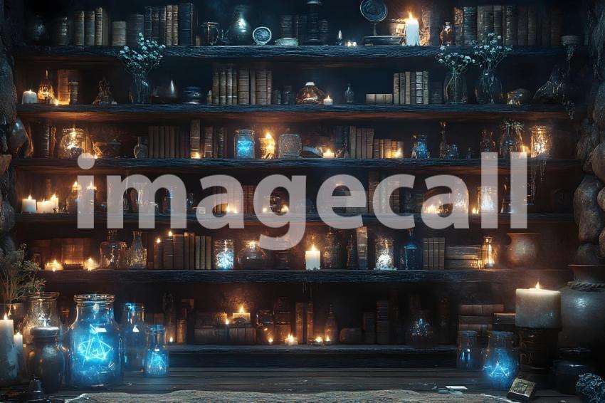 073 enchanted bookshelf 125 backdrops b25064