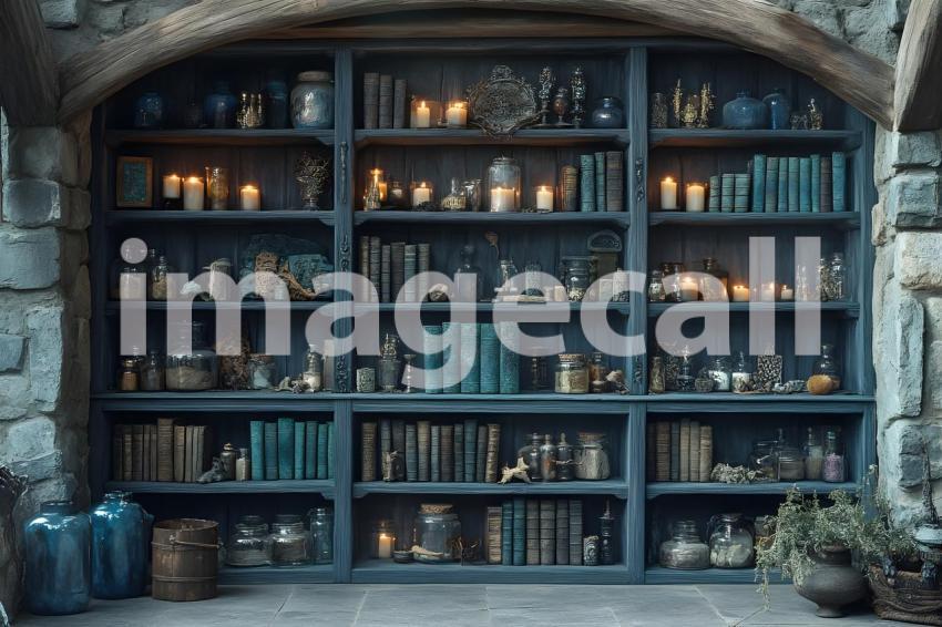 089 enchanted bookshelf 125 backdrops b25064