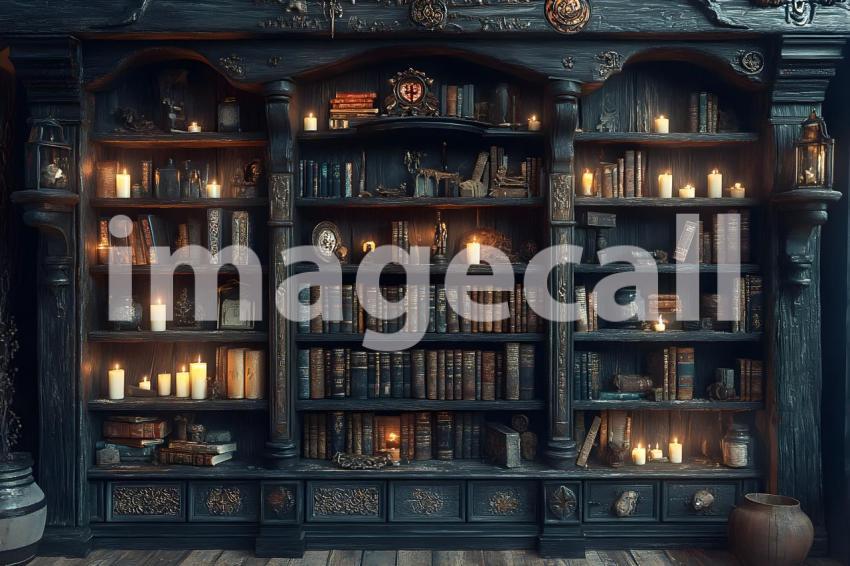 075 enchanted bookshelf 125 backdrops b25064