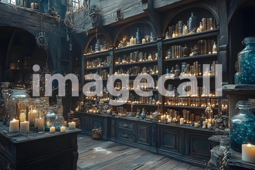 096 enchanted bookshelf 125 backdrops b25064