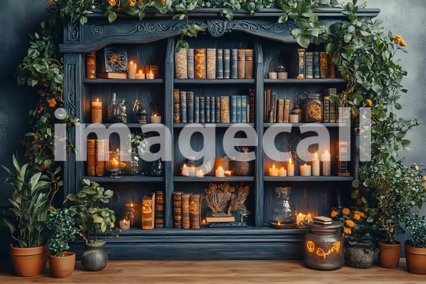 074 enchanted bookshelf 125 backdrops b25064