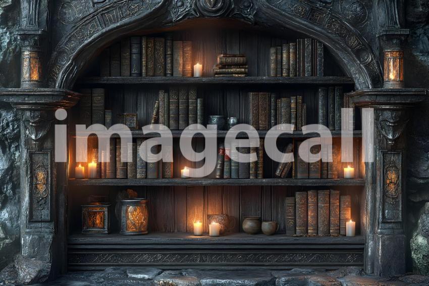 025 enchanted bookshelf 125 backdrops b25064