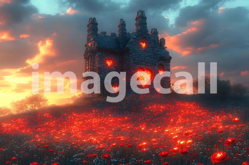 011 queen of hearts castle 35 backdrops bd25548