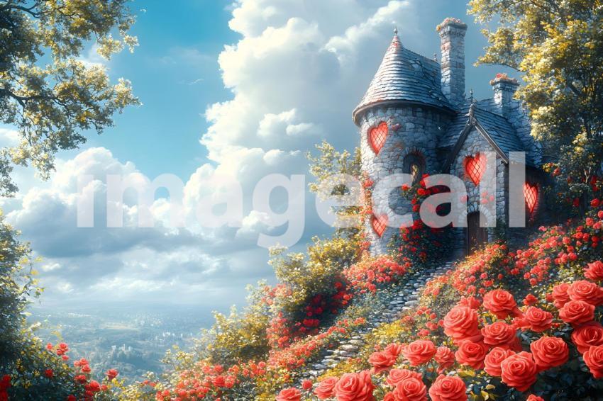 012 queen of hearts castle 35 backdrops bd25548