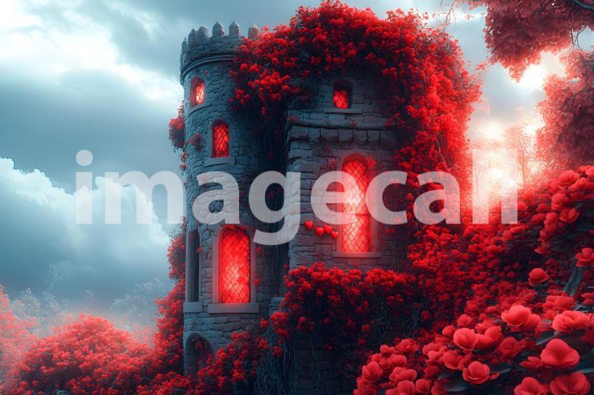 018 queen of hearts castle 35 backdrops bd25548