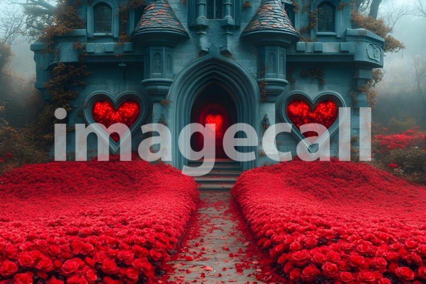 033 queen of hearts castle 35 backdrops bd25548