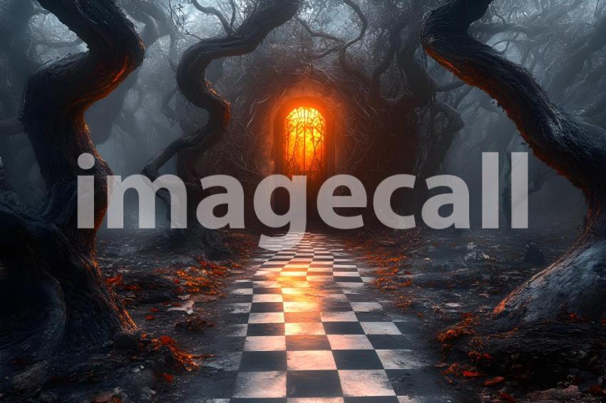 001 checkered garden path 30 backdrops bd25433