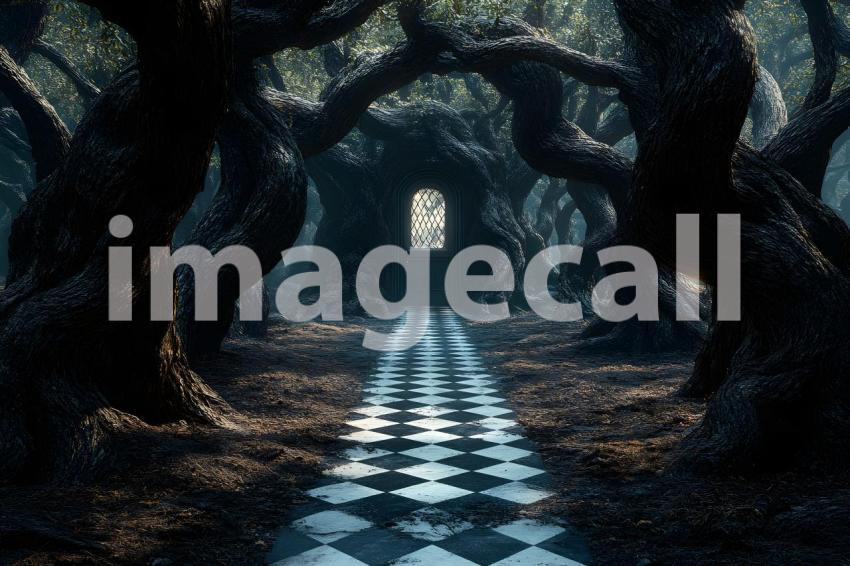 013 checkered garden path 30 backdrops bd25433