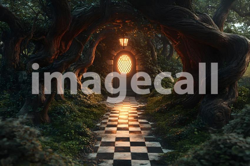 020 checkered garden path 30 backdrops bd25433