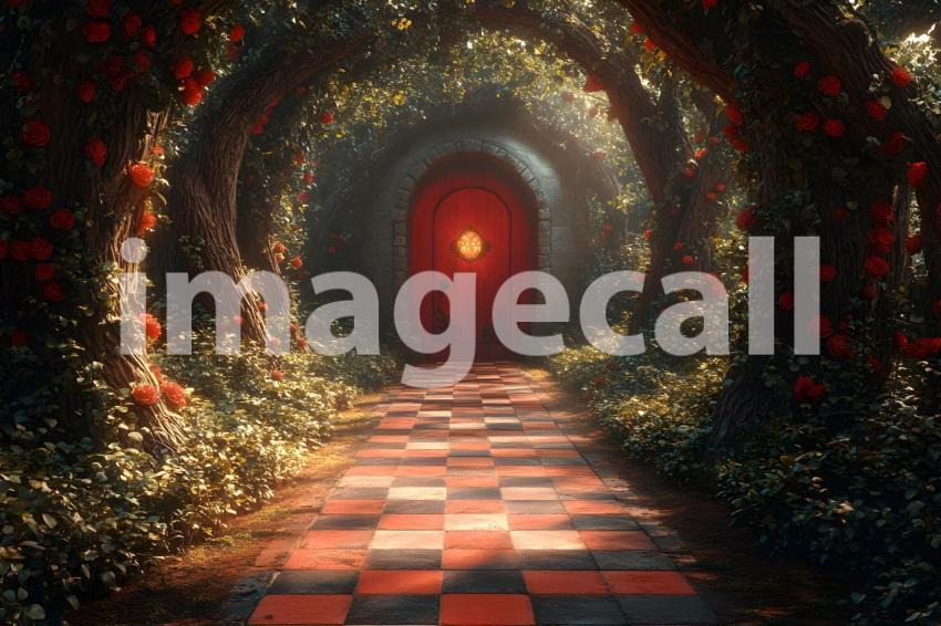 019 checkered garden path 30 backdrops bd25433