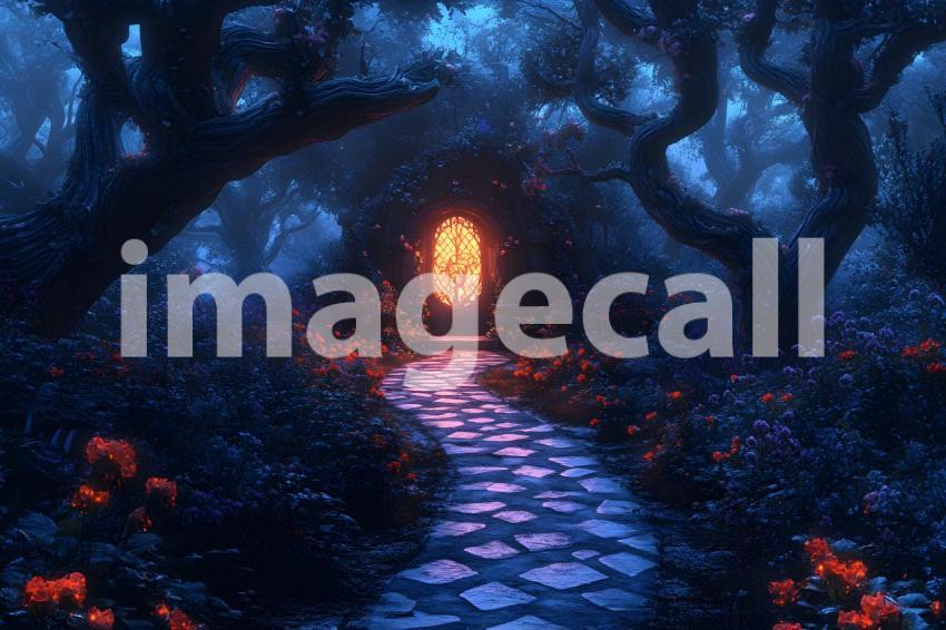 032 checkered garden path 30 backdrops bd25433