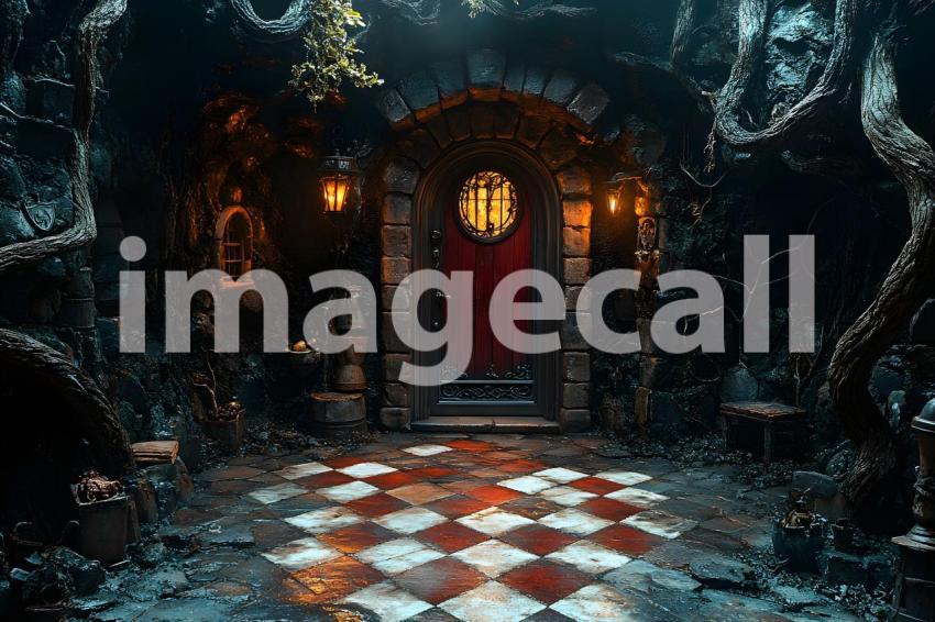 029 checkered garden path 30 backdrops bd25433