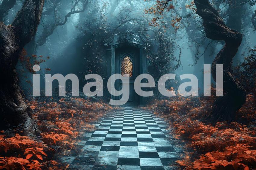 031 checkered garden path 30 backdrops bd25433