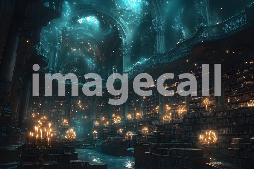 067 enchanted dark library 85 backdrops bd25455