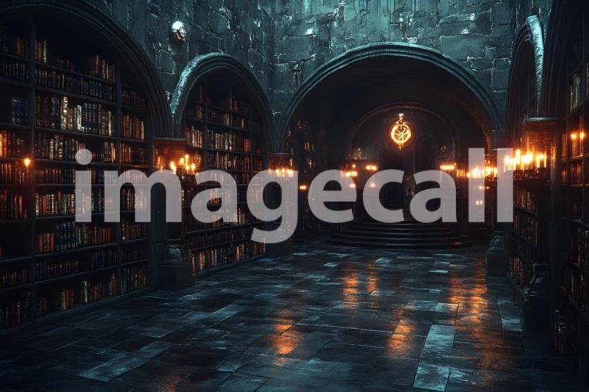 085 enchanted dark library 85 backdrops bd25455