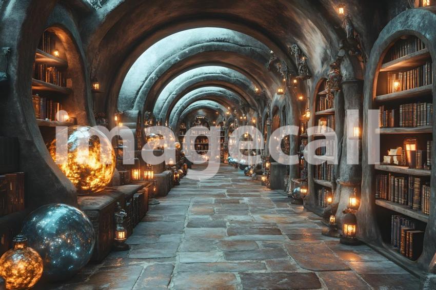 064 enchanted dark library 85 backdrops bd25455