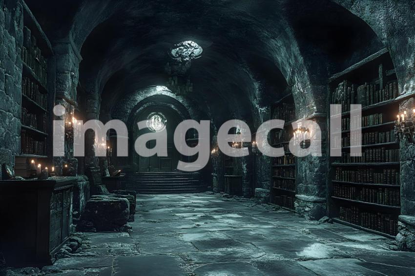 063 enchanted dark library 85 backdrops bd25455