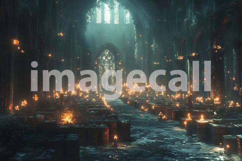 014 enchanted dark library 85 backdrops bd25455