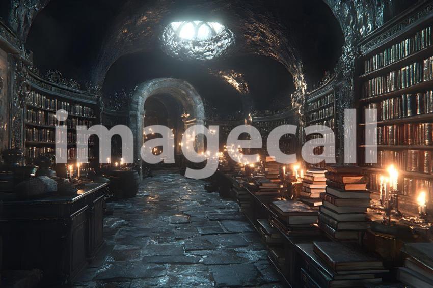 013 enchanted dark library 85 backdrops bd25455