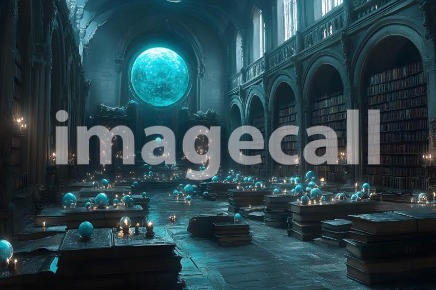 040 enchanted dark library 85 backdrops bd25455