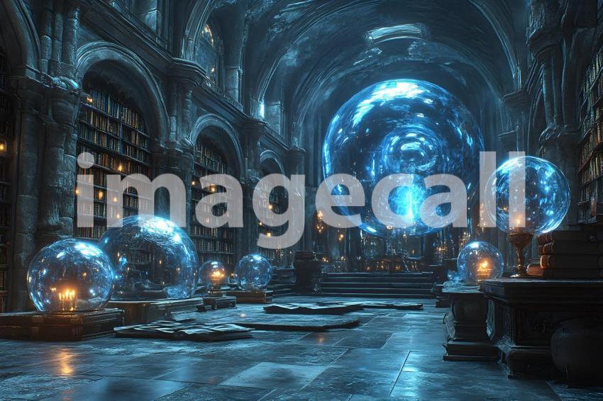 008 enchanted dark library 85 backdrops bd25455