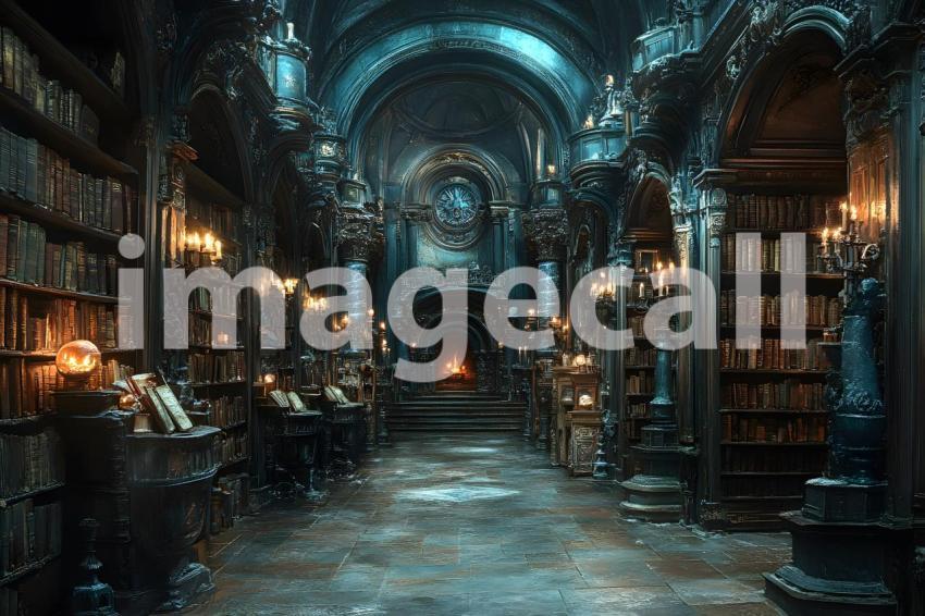 016 enchanted dark library 85 backdrops bd25455