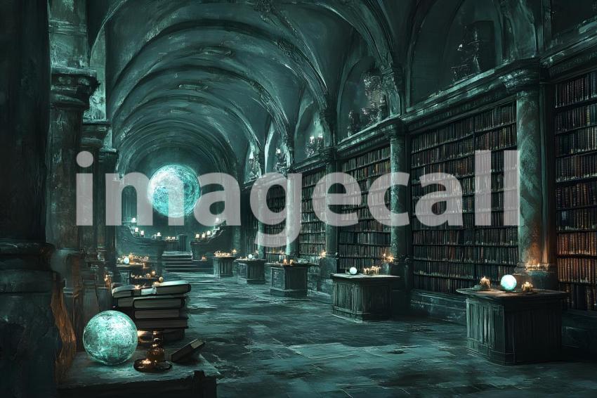 049 enchanted dark library 85 backdrops bd25455
