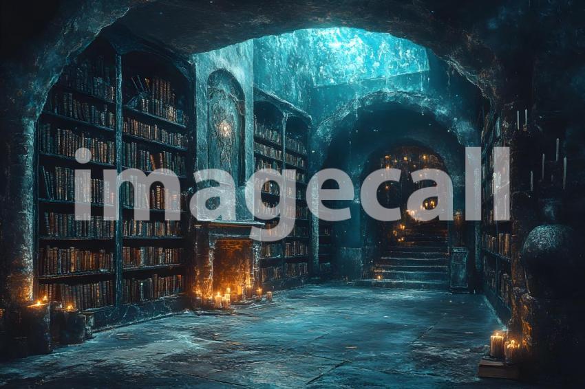 045 enchanted dark library 85 backdrops bd25455