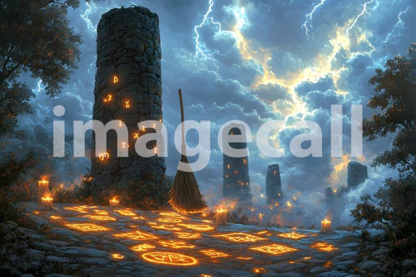 037 witch broomstick 35 backdrops b25113