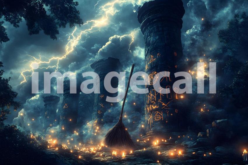 035 witch broomstick 35 backdrops b25113