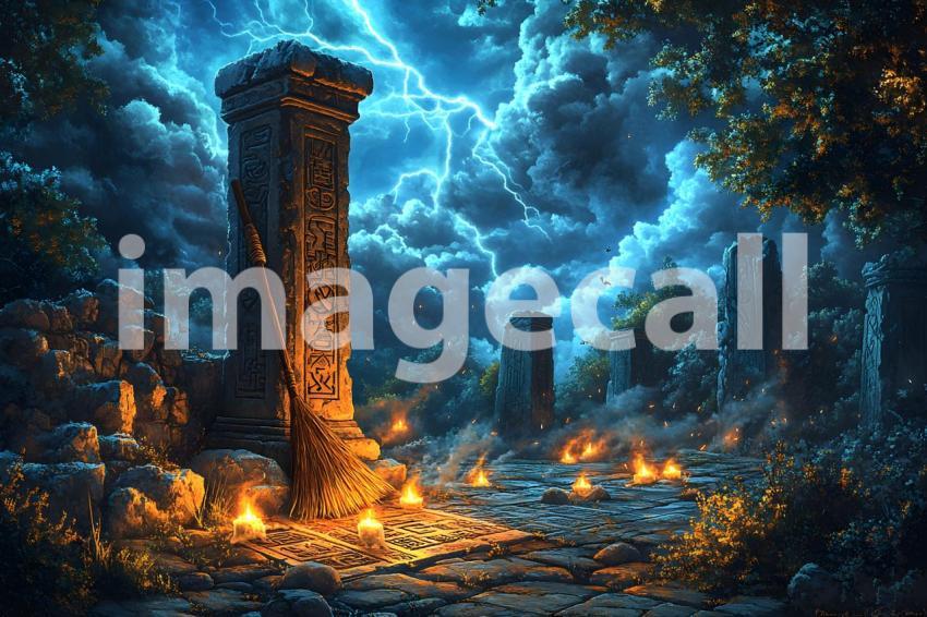 030 witch broomstick 35 backdrops b25113