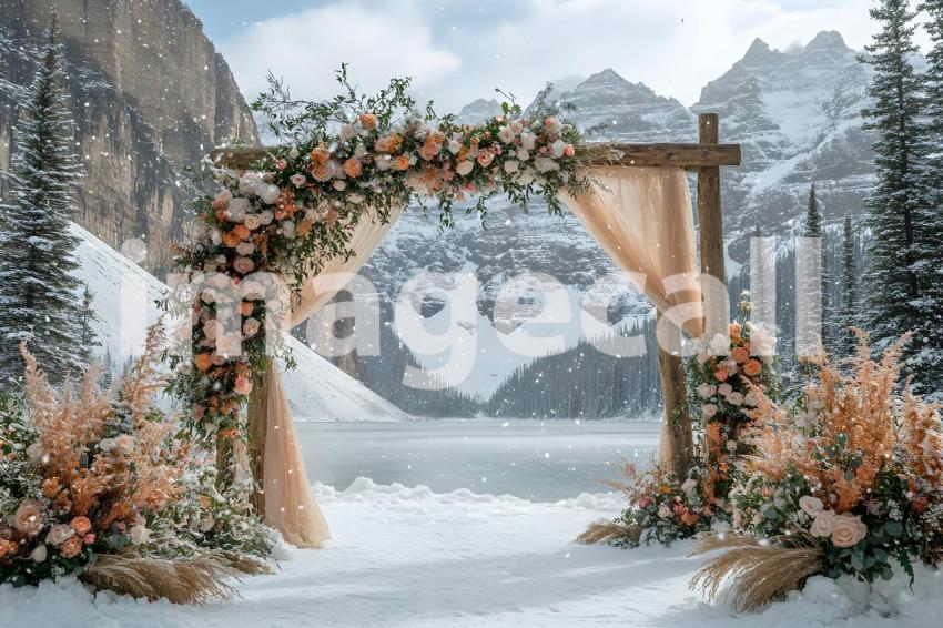 013 snowy mountain wedding 15 backdrops bd25570