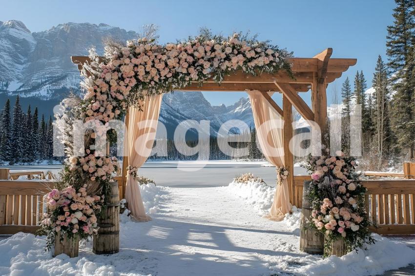 015 snowy mountain wedding 15 backdrops bd25570