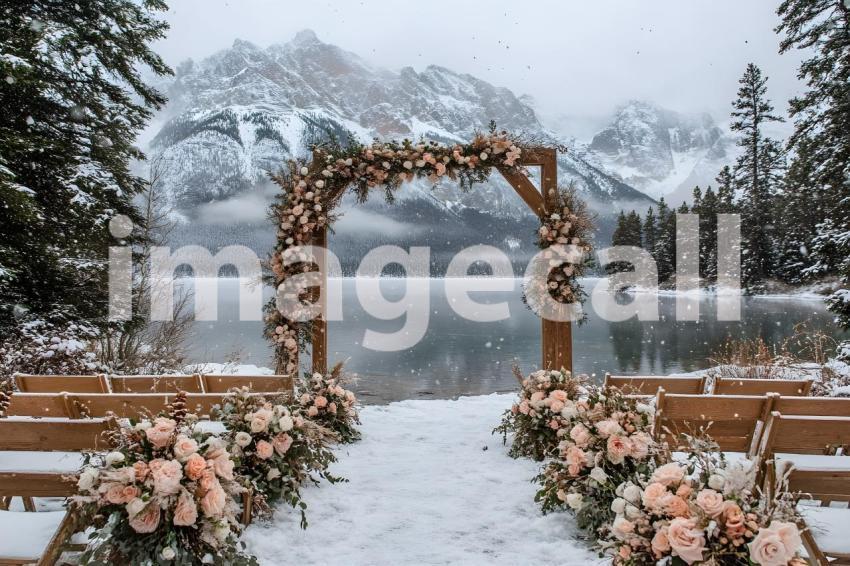008 snowy mountain wedding 15 backdrops bd25570