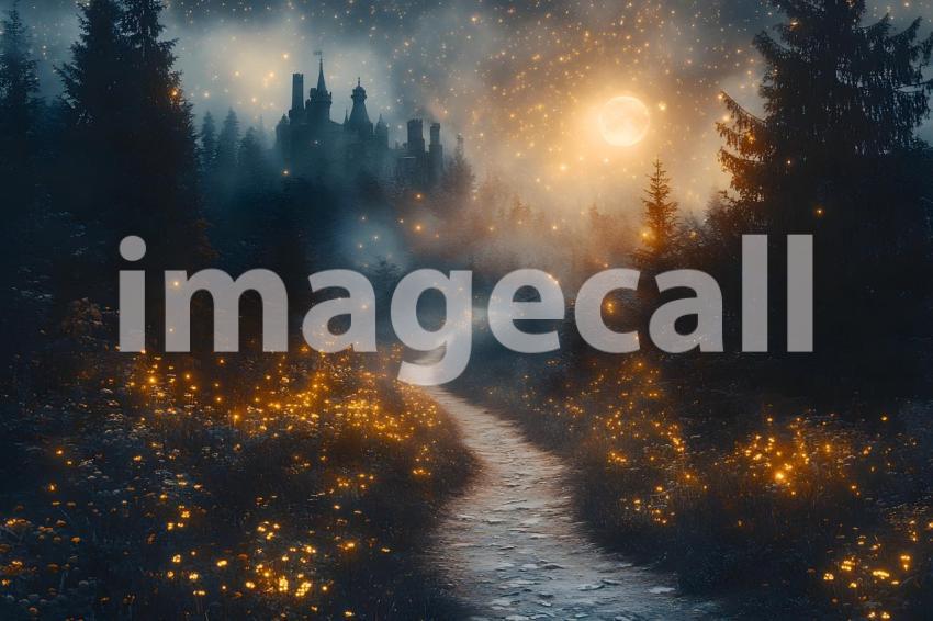 041 enchanted castle view 495 backdrops b25194