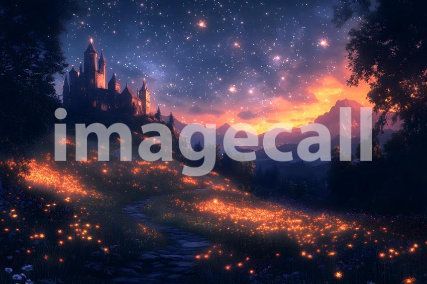 042 enchanted castle view 495 backdrops b25194