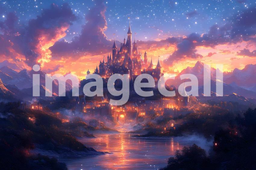 086 enchanted castle view 495 backdrops b25194
