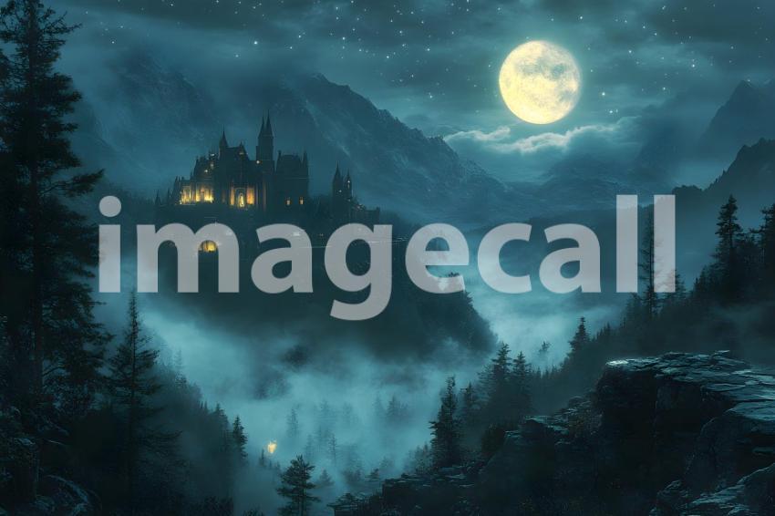 010 enchanted castle view 495 backdrops b25194