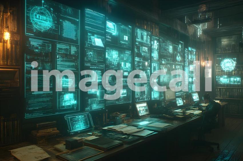 U3644368625 Neon Holographic Library A neon lit library with  772df1af 296b 43b6 9f31 61301d402ce7 3