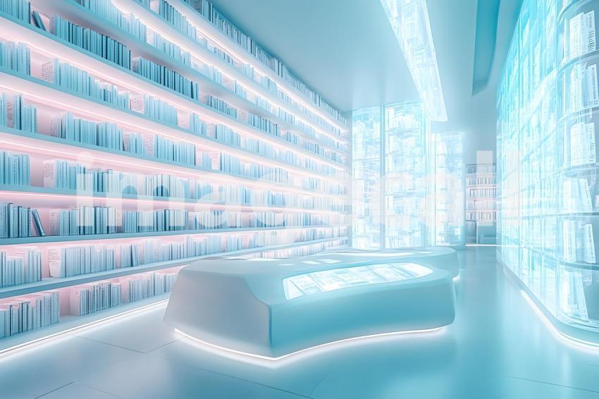 U3644368625 Neon Holographic Library A neon lit library with  919ff944 a348 4c61 a4fd 6b2a7f4d6ad8 2