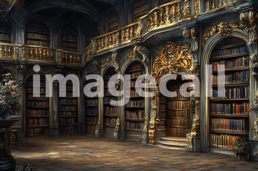 Clips12345 Gothic Gold Library A backdrop depicting a Gothic st 3adf2446 d1c1 4f0d be83 1030ce995111 part1