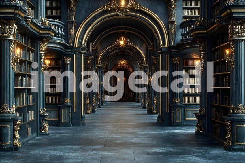 Clips12345 Gothic Gold Library A backdrop depicting a Gothic st db1052bc 8daf 4bc0 b7a8 25e99b387d6e part1