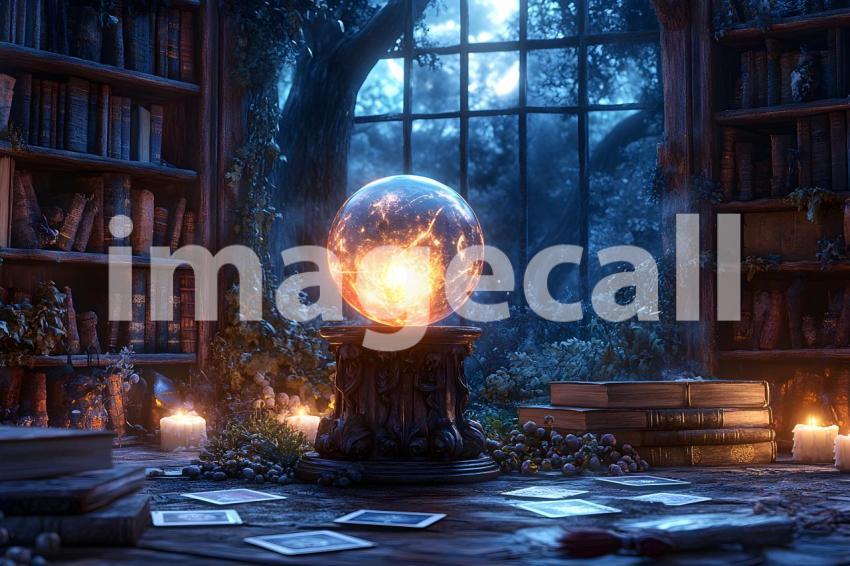 Abc1323 A glowing witchs crystal ball sitting on a carved woo 9fc8141a b1d4 4408 b623 9c331868733b 0