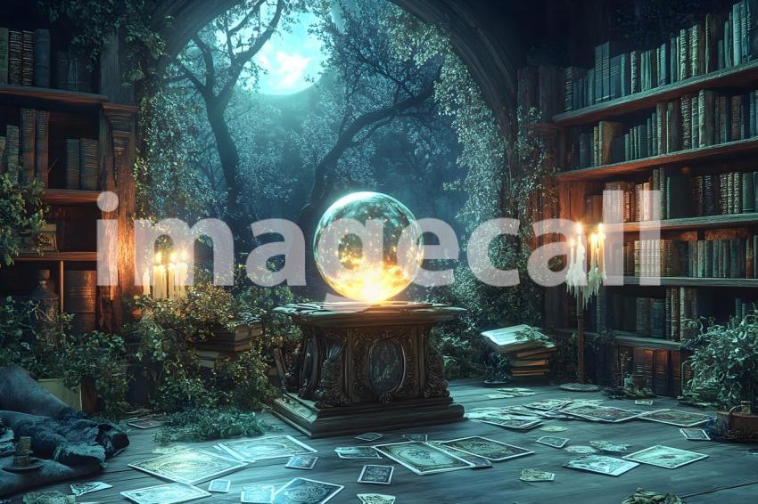 Abc1323 A glowing witchs crystal ball sitting on a carved woo 8688da3c 517e 40e8 88ab 9ce8a2b68f54 0