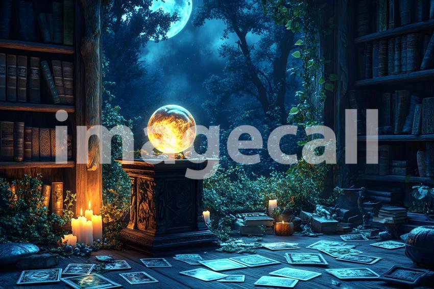 Abc1323 A glowing witchs crystal ball sitting on a carved woo 72b6145d c9ee 445d 952b cb518b976072 0