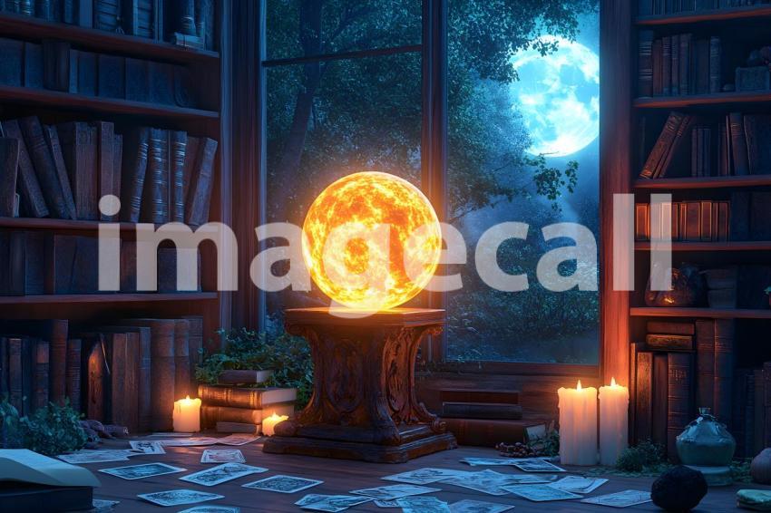 Abc1323 A glowing witchs crystal ball sitting on a carved woo 8688da3c 517e 40e8 88ab 9ce8a2b68f54 2