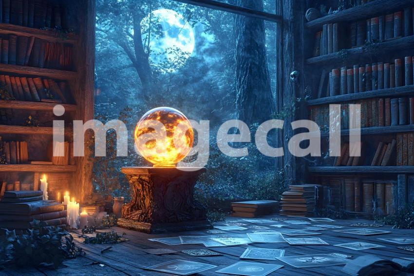 Abc1323 A glowing witchs crystal ball sitting on a carved woo 18400053 c67d 405d a317 016d6564ada7 1