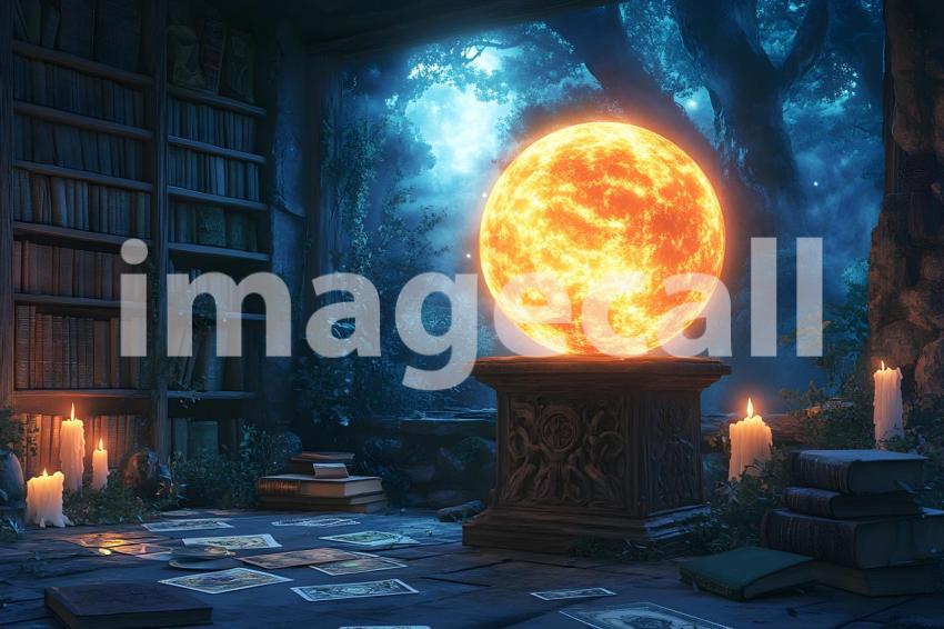 Abc1323 A glowing witchs crystal ball sitting on a carved woo 71517485 8114 40a0 b572 7e4a2c0656b6 0