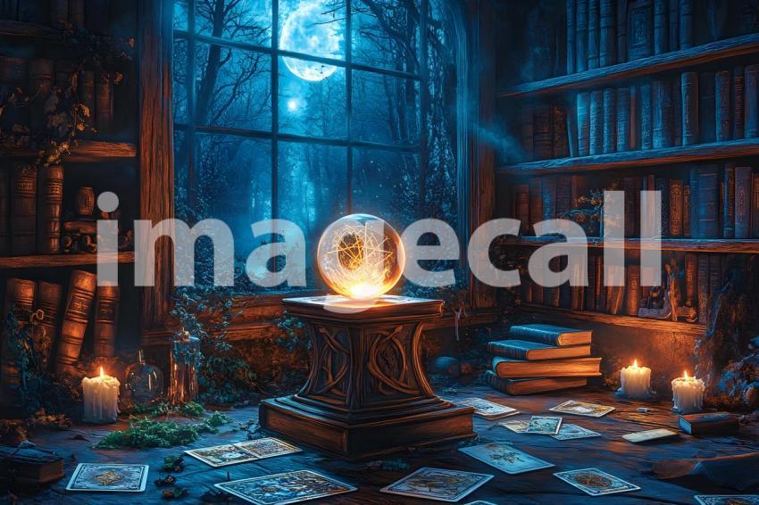 Abc1323 A glowing witchs crystal ball sitting on a carved woo c441705d e144 45d3 a2d4 5014277e2e7d 1