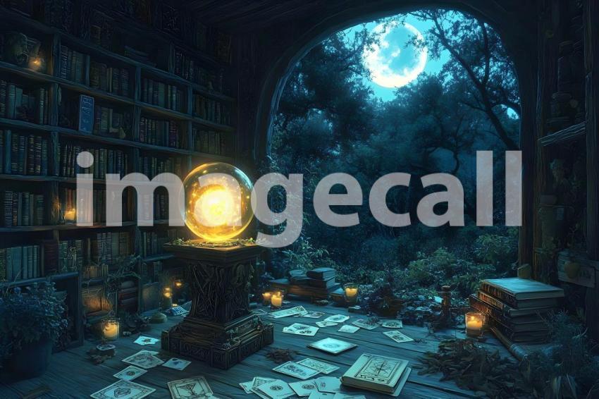 Abc1323 A glowing witchs crystal ball sitting on a carved woo c441705d e144 45d3 a2d4 5014277e2e7d 0